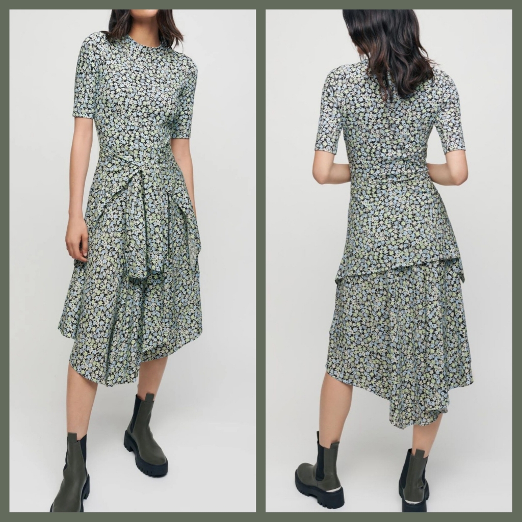 Maje - Null Floral Tie Waist Dress